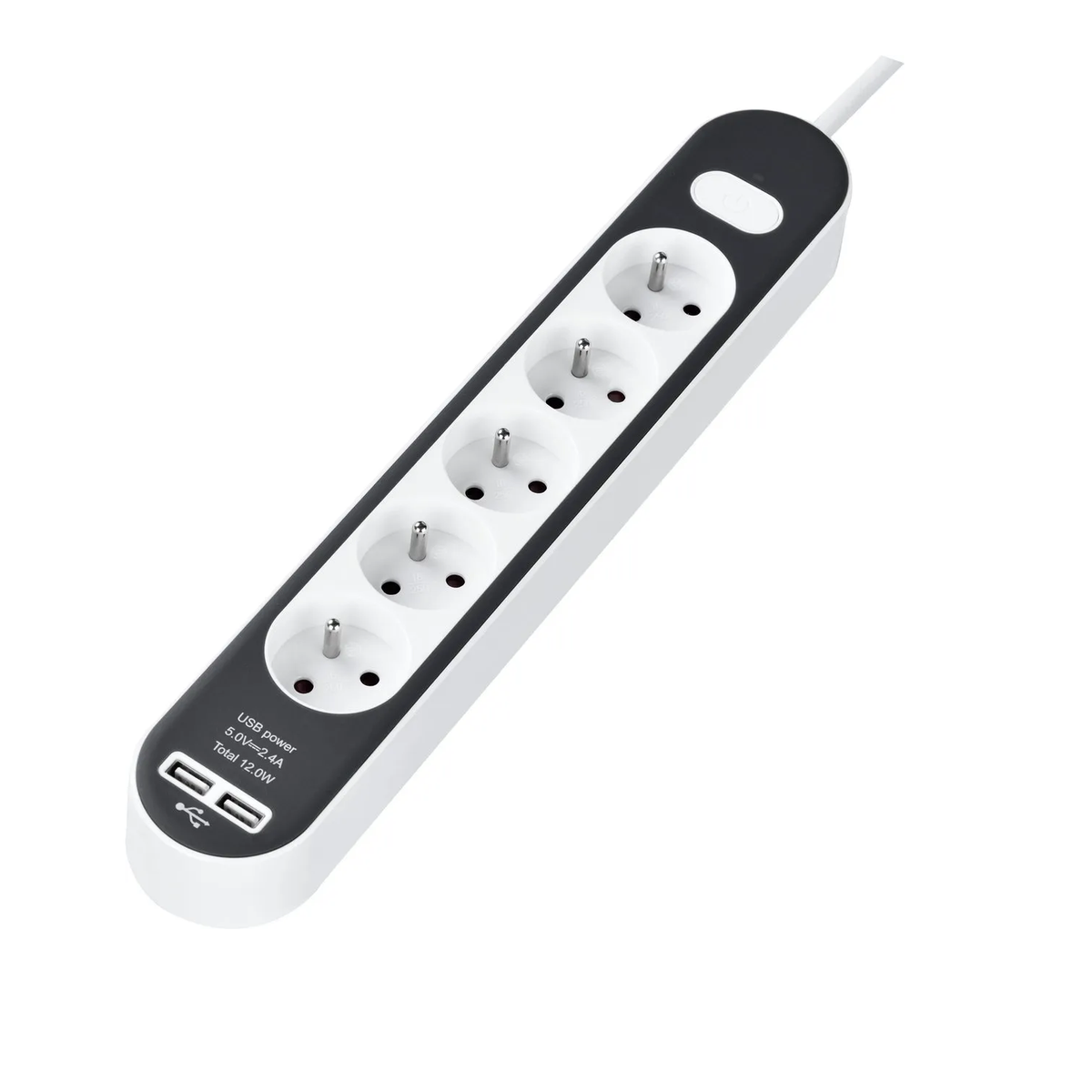 AG Stekkerdoos met schakelaar – verdeeldoos – verdeelstekker – horizontaal – 2 x usb ingang – stopcontact –